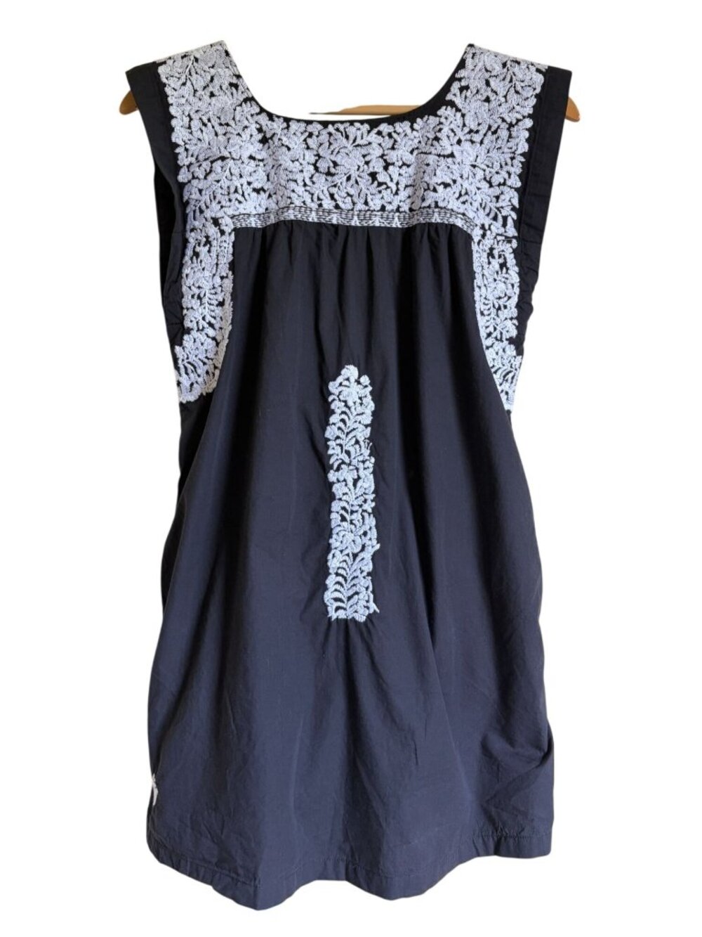 J. Marie XS Embroidered Tunic Mini Dress Cotton Rayon Sleeveless